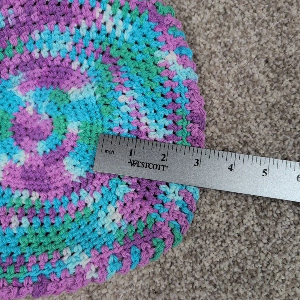 Handmade Crochet Bowl Cozy Mug‎ Mat Purple Teal Green Lavender Pot Holder